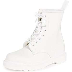 Dr. Martens White Lace-Up Leather Ankle Boots